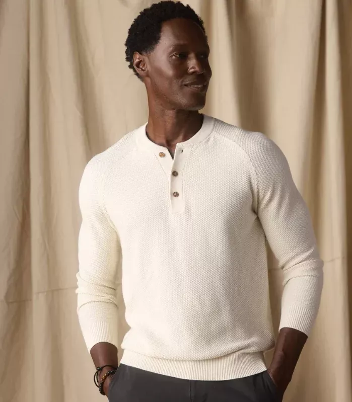 The Normal Brand - COOLMAX Textured Sweater Henley - F1KCMXSH