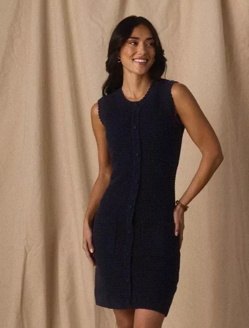The Normal Brand Quinn Knit Mini Dress — Navy