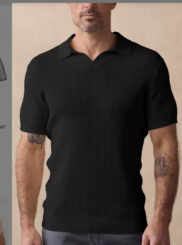 The Normal Brand Robles Textured Knit Polo - S1SRBTKP