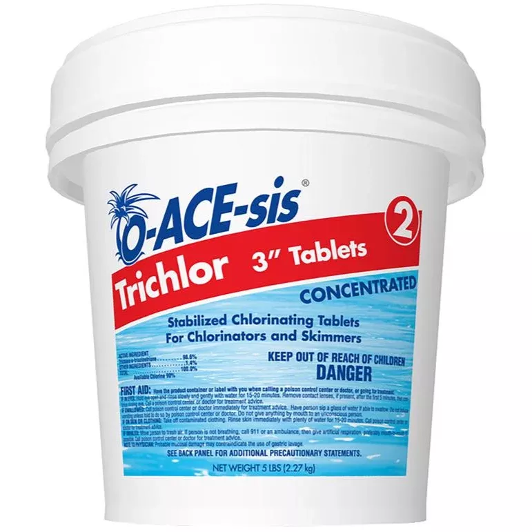 O-ACE-sis 3" Trichlor Chlorine Stabilizing Tablets - 5 lb. to 50 lb.