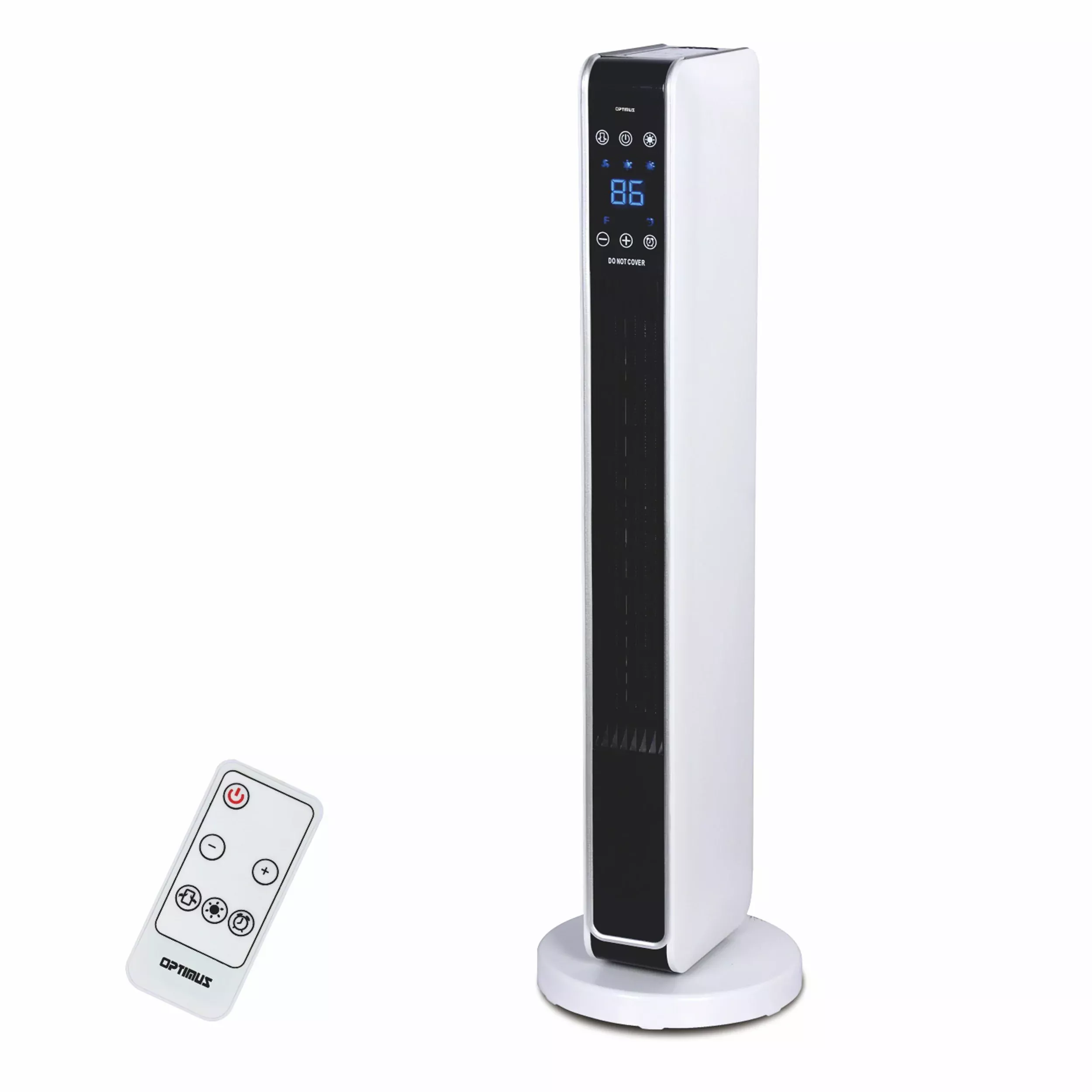 Optimus29 in. Oscillating Tower Heater w/ Digital Temperature Readout & Remote