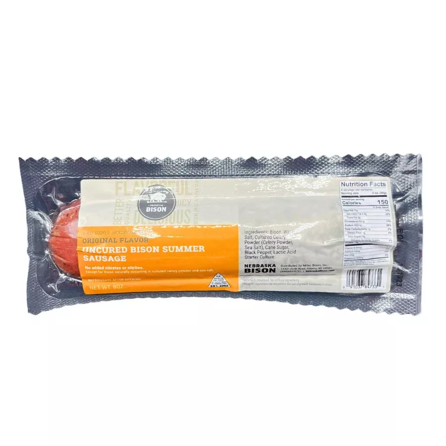 Original Bison Summer Sausage |7-8 oz | Nebraska Bison