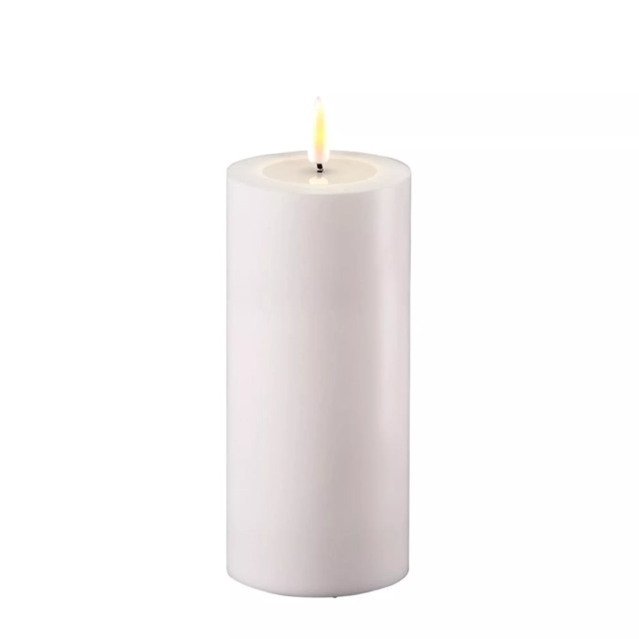 Outdoor White Real Look Melted Pillar Candle