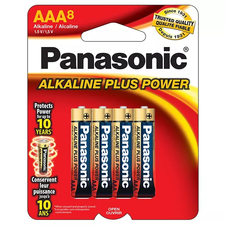 Panasonic Aklaline Size "aaa" Plus Power (8-pack)