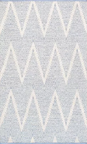 Pasargad Home Simplicity Collection Hand-Woven Cotton Area Rug- 4 foot 0 inches X 6 foot 0 inches Aqua