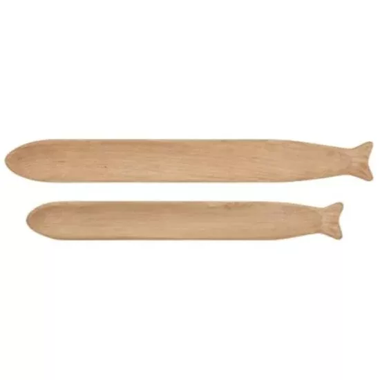 Paulownia Pine Wood Elongated Fish Trays