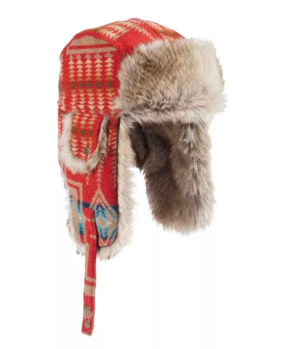 Pendleton Trapper Hat - Premium Wool Winter Hat with Faux Fur Ear Flaps