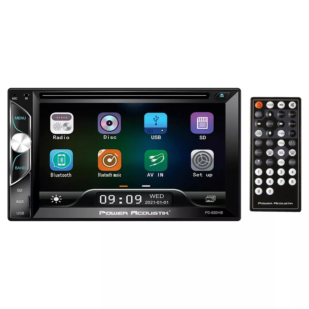 Power Acoustik 6.2" Double Din Dvd Receiver Bluetooth & Usb