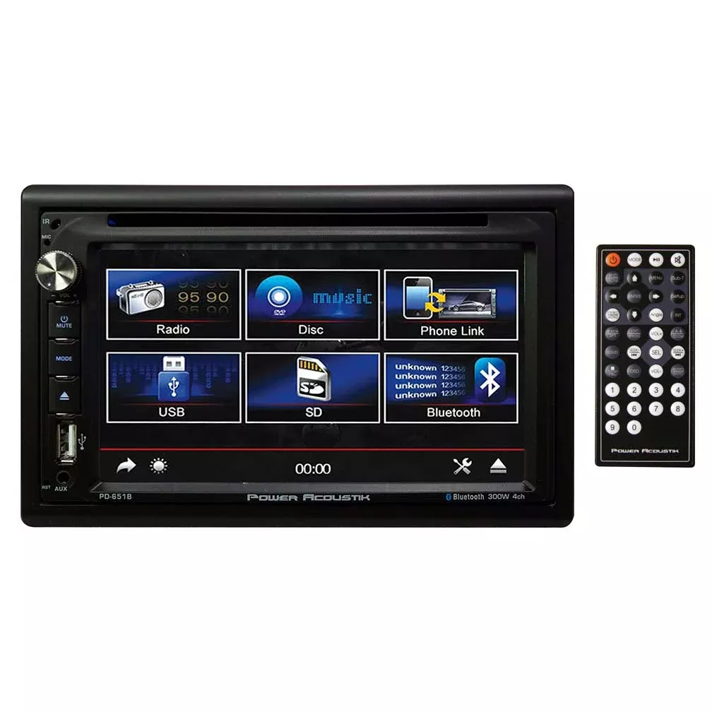 Power Acoustik Double Din Am/fm/dvd/bt 7.0"