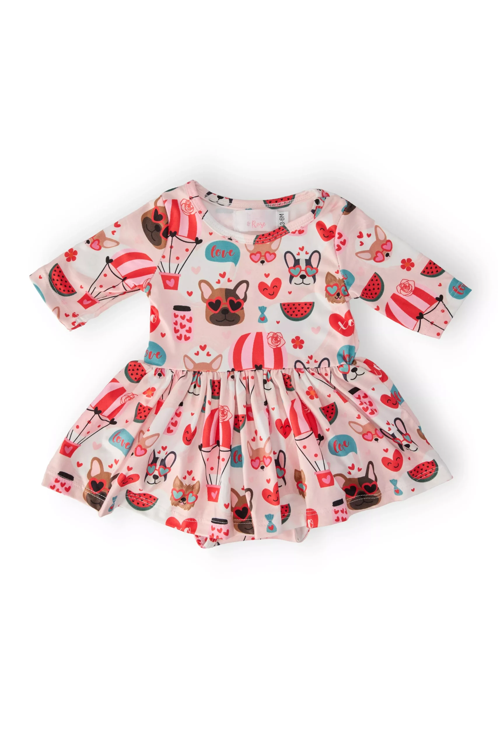 Puppy Love 3 /4 Sleeve Twirl Bodysuit