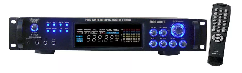 Pyle P2001AT Rack Mountable AM/FM Tuner 2000watt Hybrid Receiver