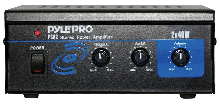Pyle PCA2 Mini Audio Amplifier w/ RCA Input & Speaker Terminals, 2 x 40 Watt