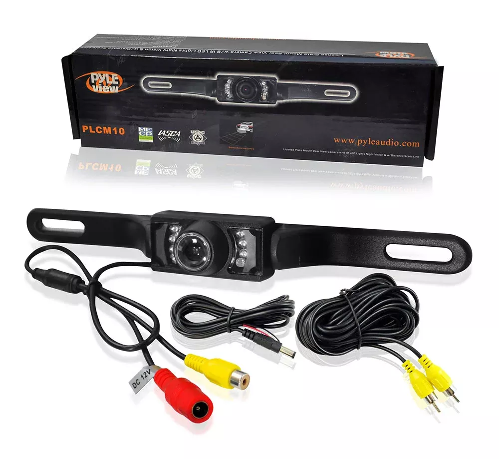 Pyle PLCM10 License Plate Mount Rearview Camera w/ Night Vision
