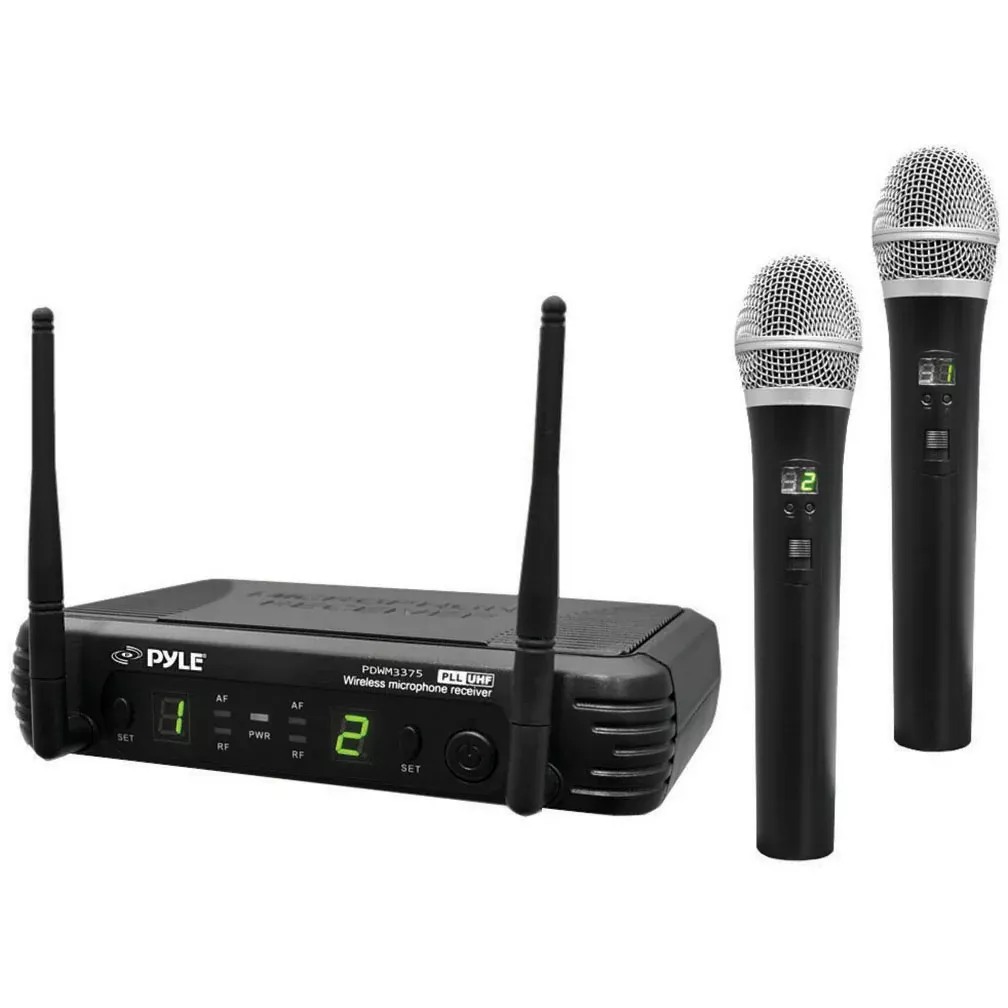 Pyle Pro PDWM3375 2CH UHF wireless handheld mic system