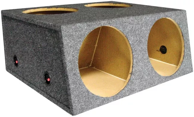 Q Power L412D 12" 4 Hole Car Subwoofer Box w/ Divider
