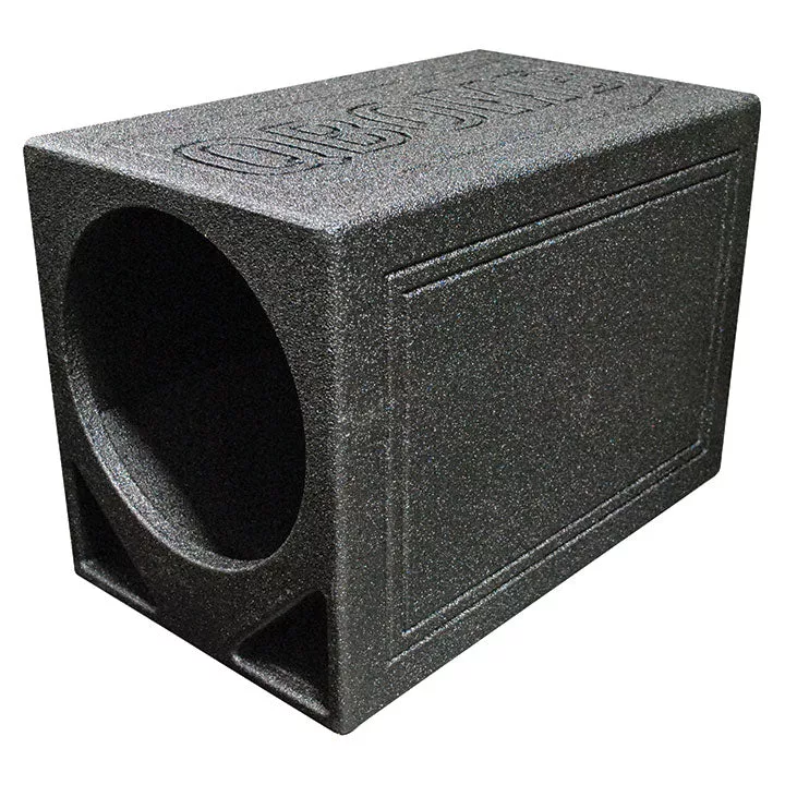 Qpower QBOMB12TBSINGLE Single 12" Triangle Ported Finished w/Bed Liner
