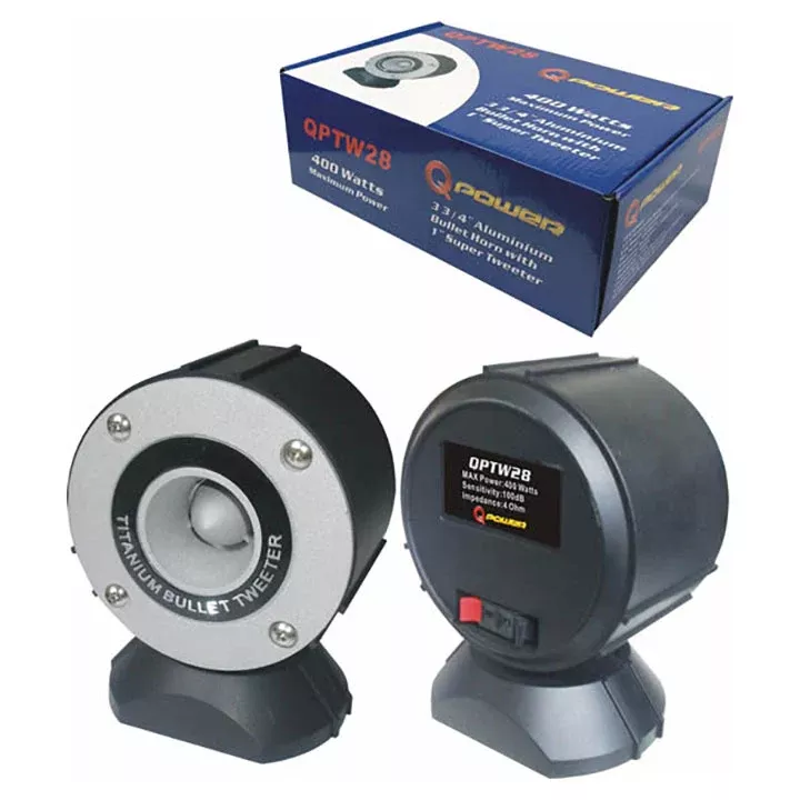 Qpower QPTW28 Super Tweeter 400 Watts Pair packed with Stand
