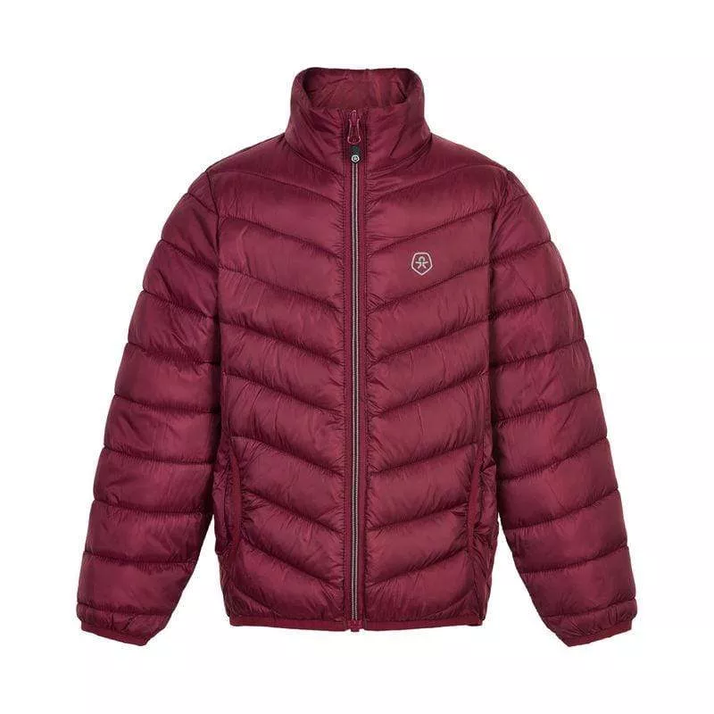 Quilted Packable Jacket: Beet Red