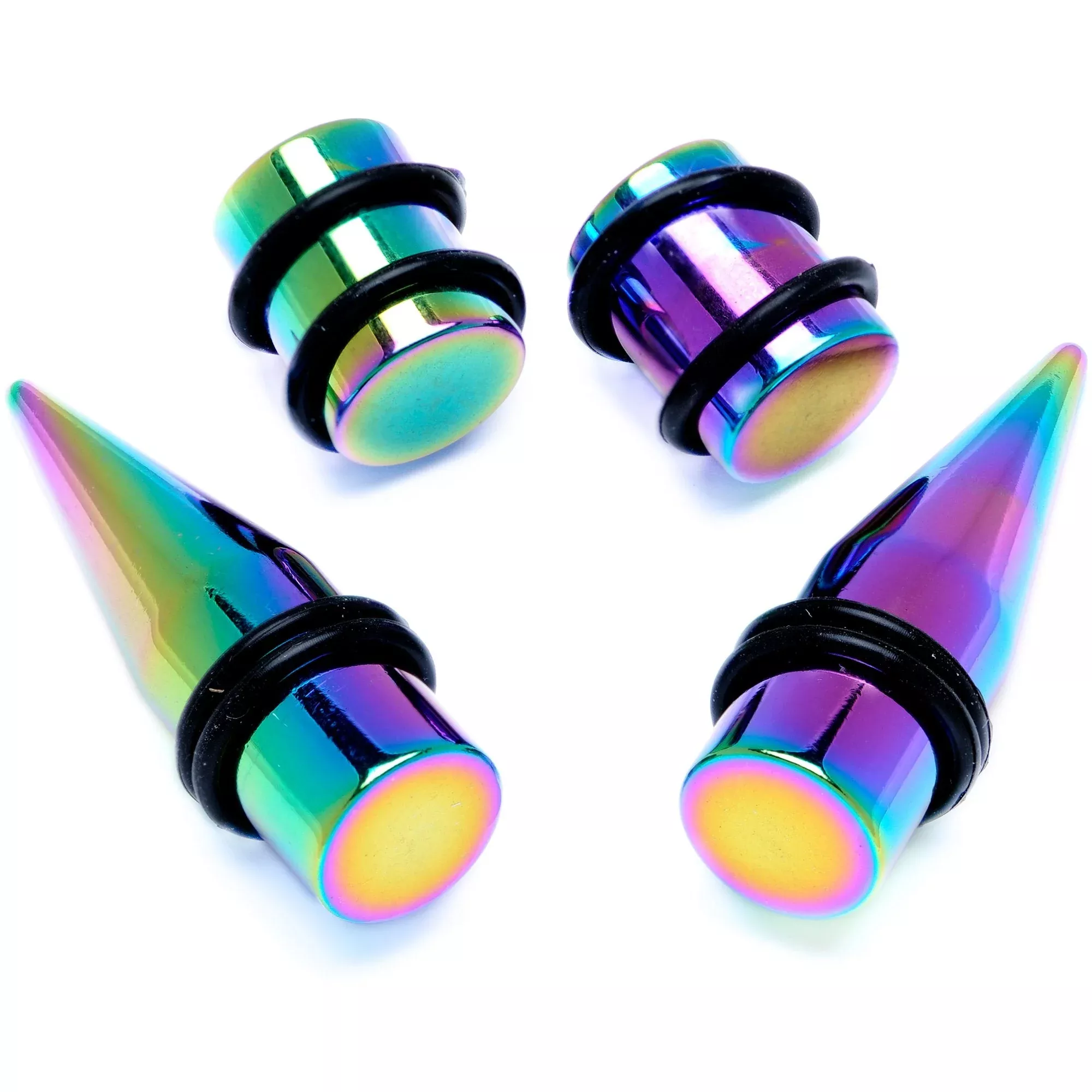 Rainbow PVD Straight Plug and Taper Set Sizes 5mm to 10mm