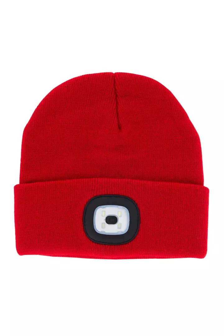 Red Rechargeable LED Beanie