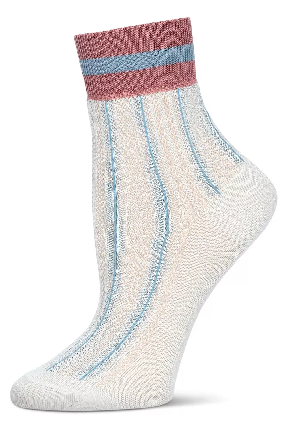 Retro Striped Sheer Anklet Socks