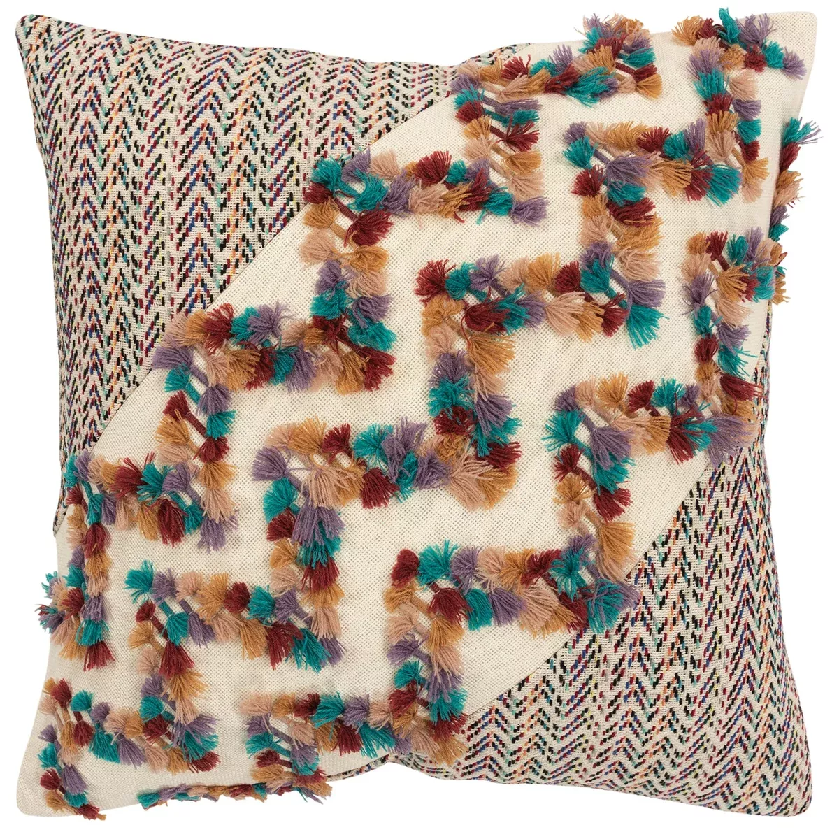 Rizzy Home Chevron 20" x 20" Poly Filled Pillow with Cotton Cover-Multi