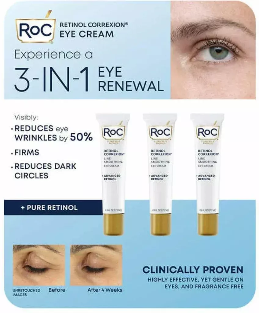 RoC Hydrate and Plump Eye Cream, 0.6 oz, 3-pack