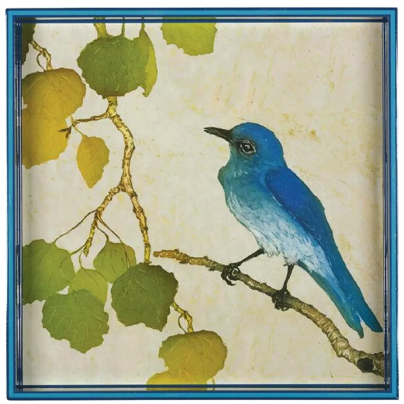 RockFlowerPaper Aspen Bluebird Lacquered Serving Tray - 15"