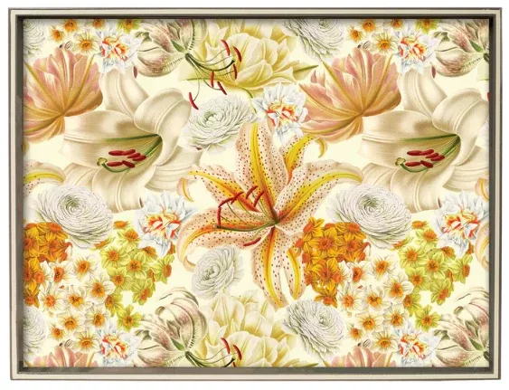 RockFlowerPaper Blooms Lacquered Serving Tray - 15" x 20"