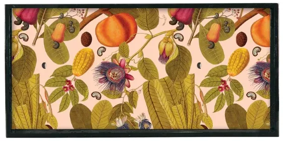 RockFlowerPaper Passion Flora Lacquered Serving Tray - 10" x 20"