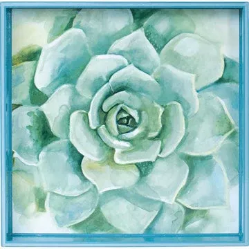 RockFlowerPaper Verdant Succulent Lacquered Serving Tray - 15"