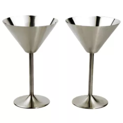 RSVP Stainless Steel Martini Glasses - 2 pc.