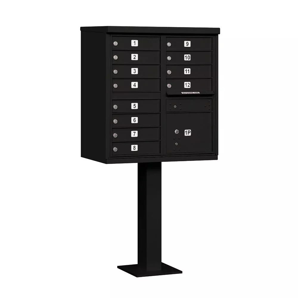 Salsbury Industries 3312BLK-U Type II Cluster Box Unit with 12 A Size Doors, Black