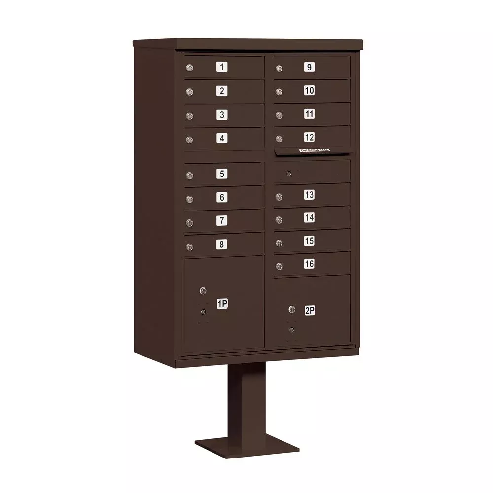 Salsbury Industries 3316SAN-U 16 A Size Doors, United States PostalSalsbury Industries 3316BRZ-U 16 A Size Doors, United States Postal Access Type III Cluster Box Unit, Bronze