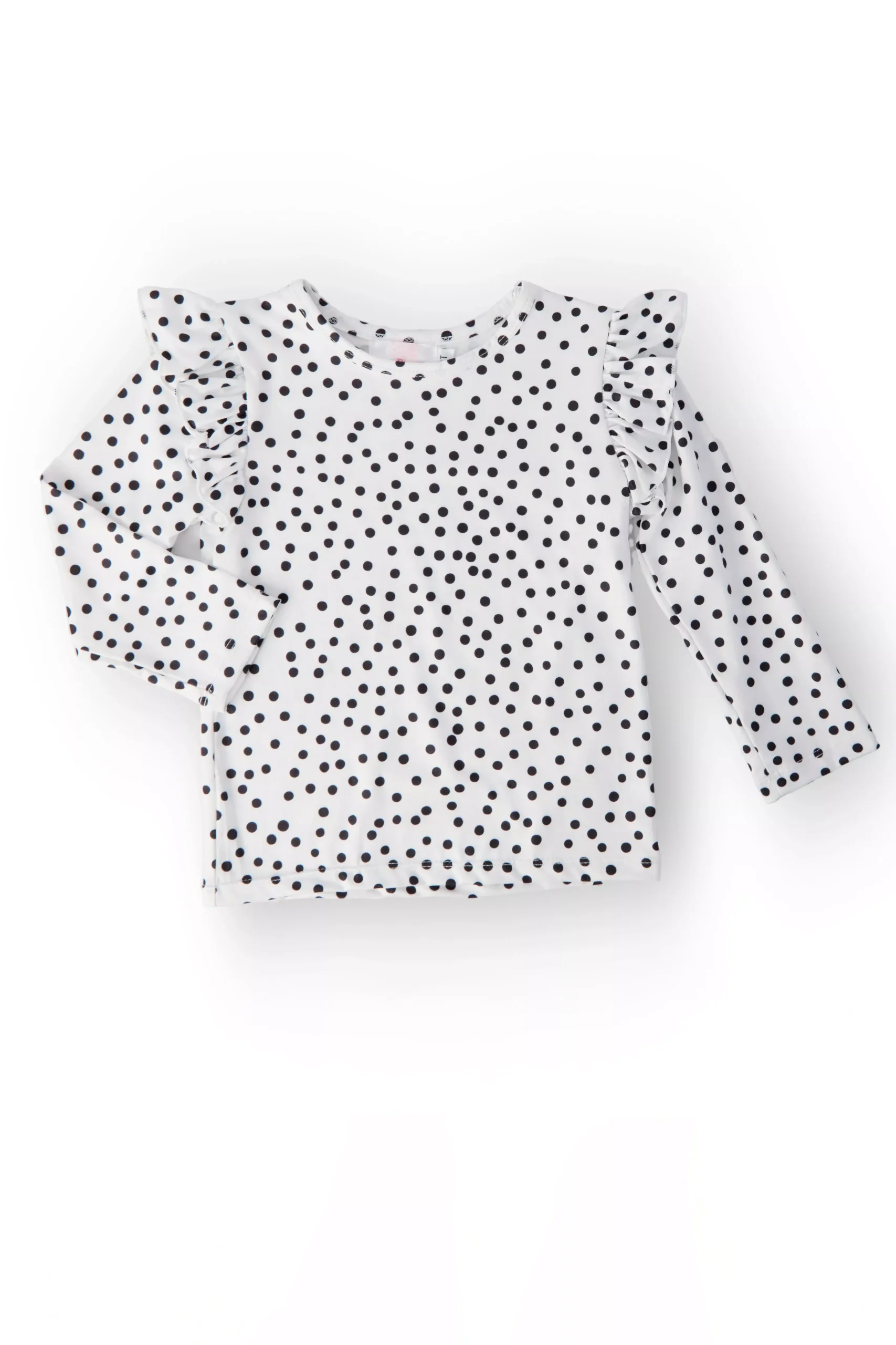 Scattered Dot L /S Ruffle Tee