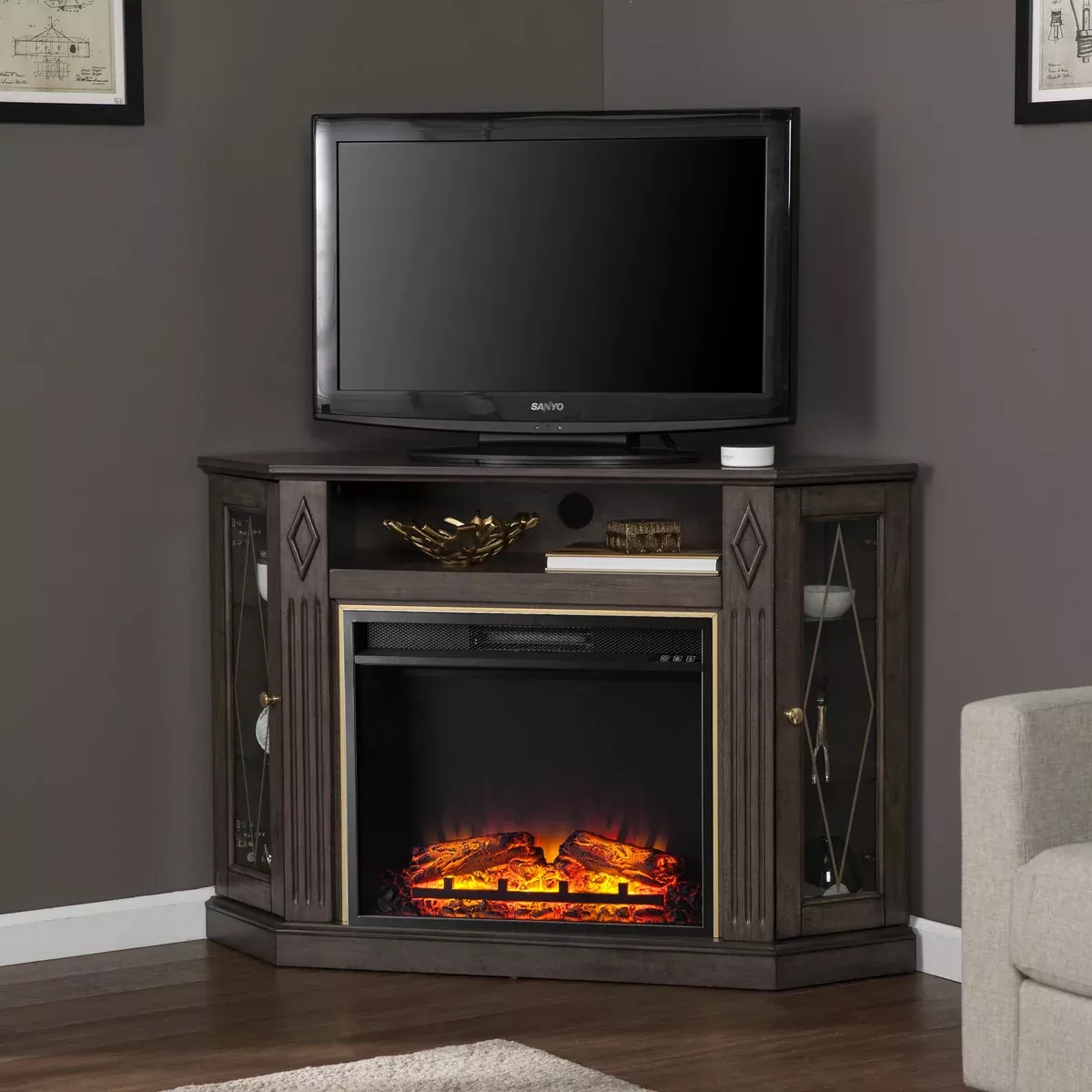 SEI Furniture Austindale Electric Fireplace w/Media Storage