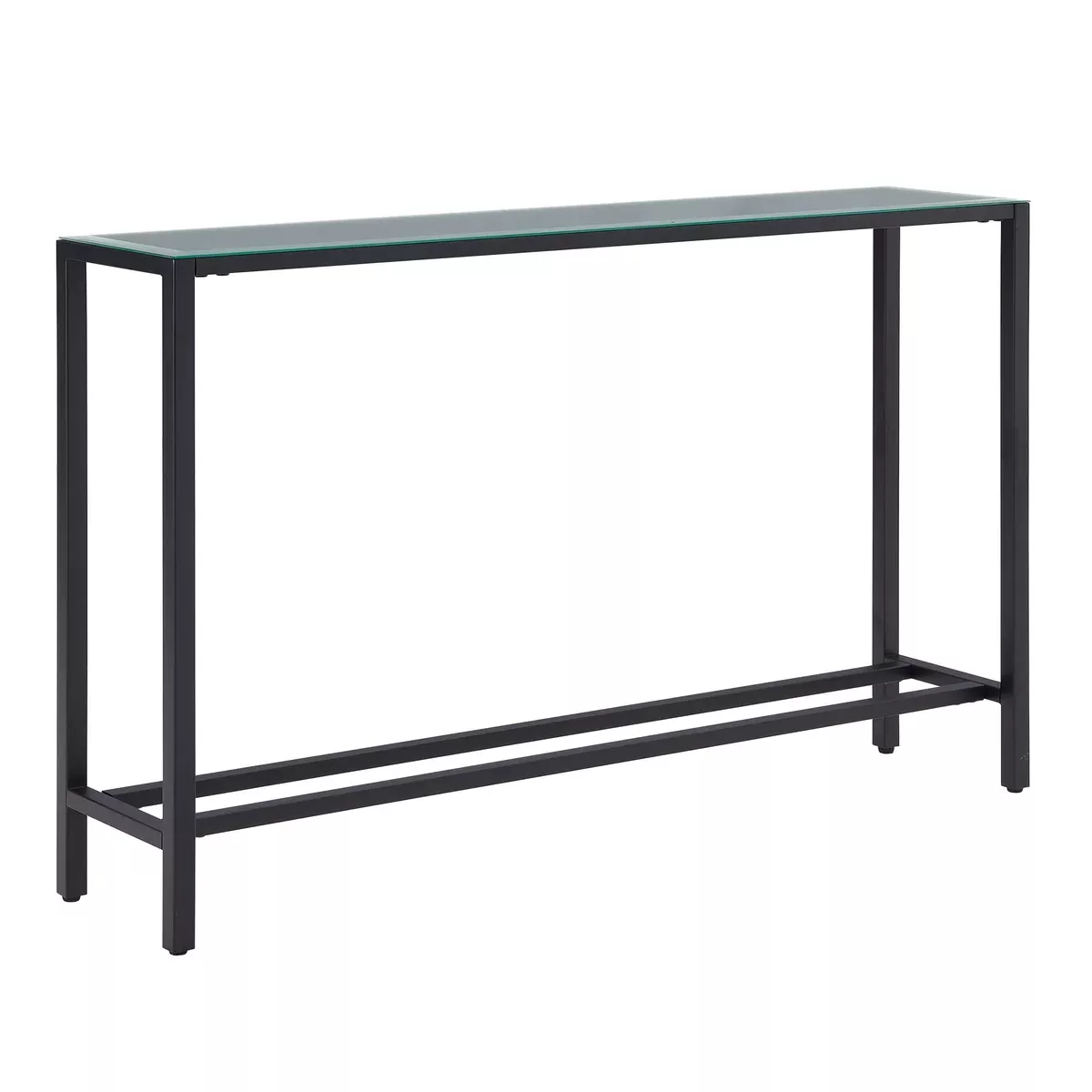 SEI Furniture Darrin Narrow Mirrored Top Console Table, 56", Black