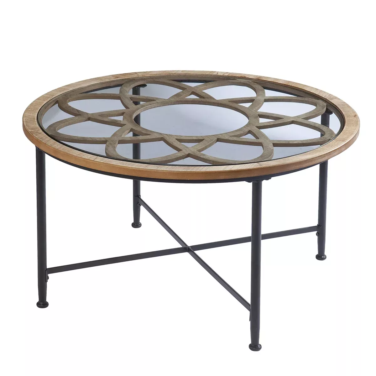SEI Furniture Melvoir Cocktail Table, Black/Natural