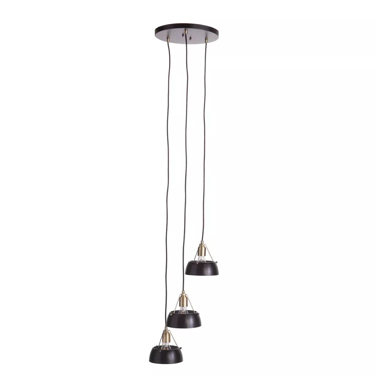 SEI Furniture Renmarco Pendant lamp, Black/Antique Brass