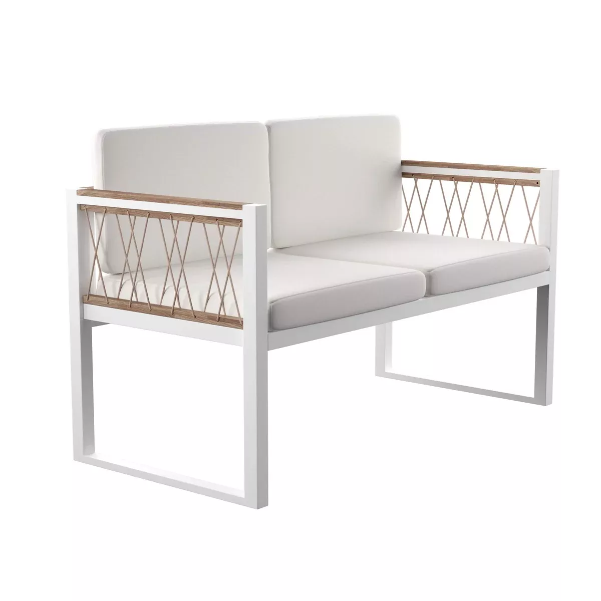 SEI Furniture Wallmond Love Seats, Natural, White