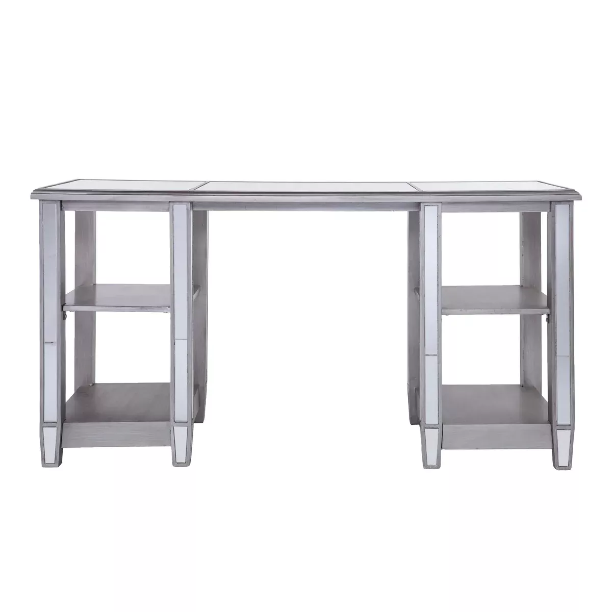 SEI Furniture Wedlyn Mirrored Desk, Silver