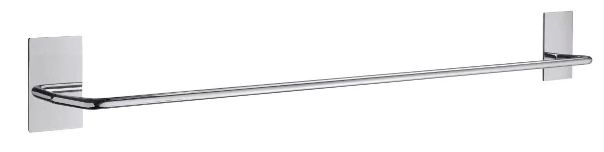 Self Adhesive Towel Bar with Rectangular Plate in Polished Stainless Steel