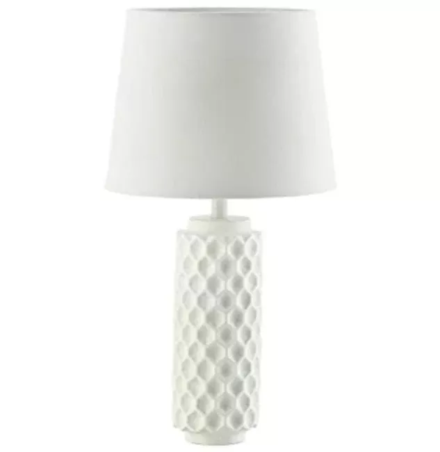 Sigma White Cylinder Honeycomb Table Lamp