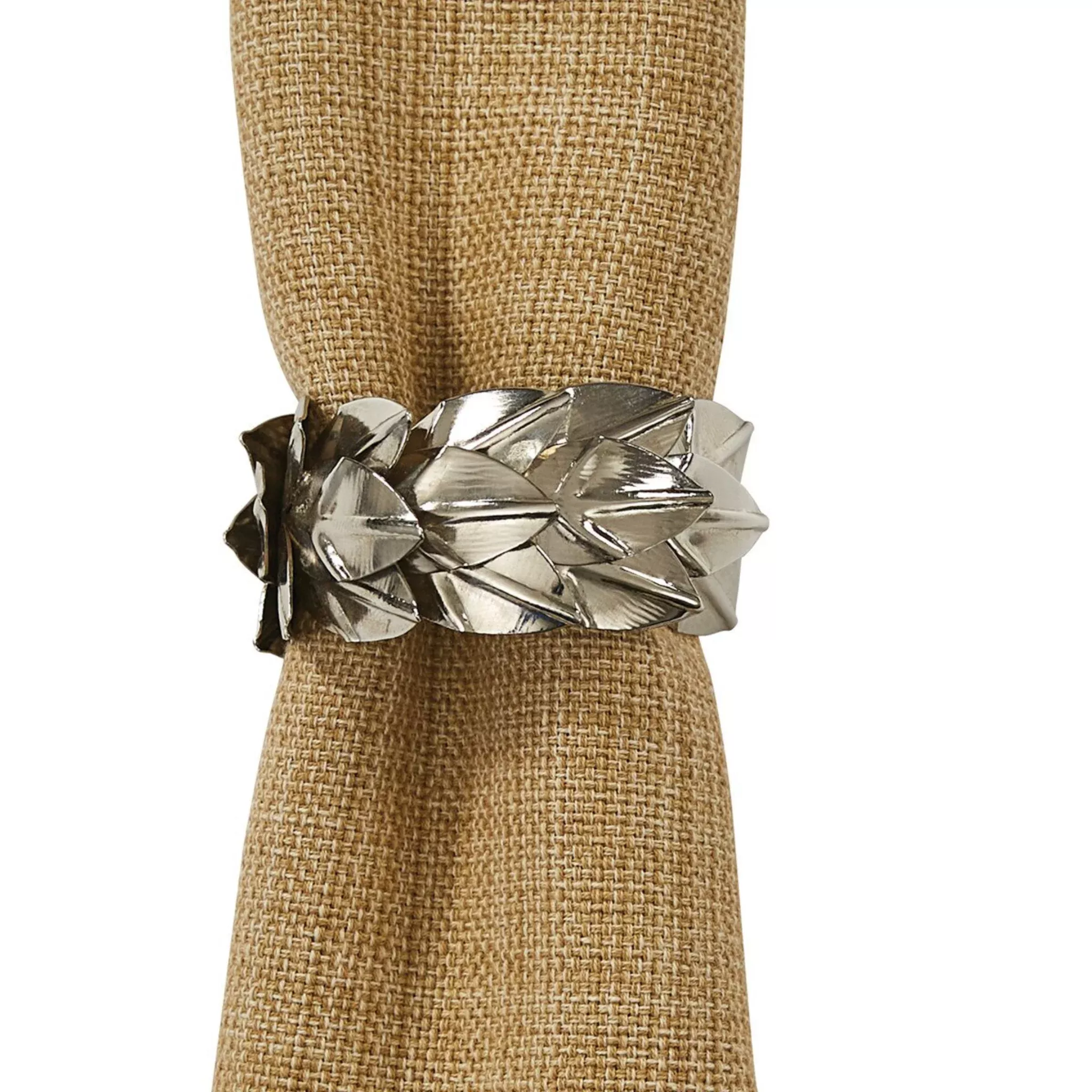 Silver Leaves Napkin Ring