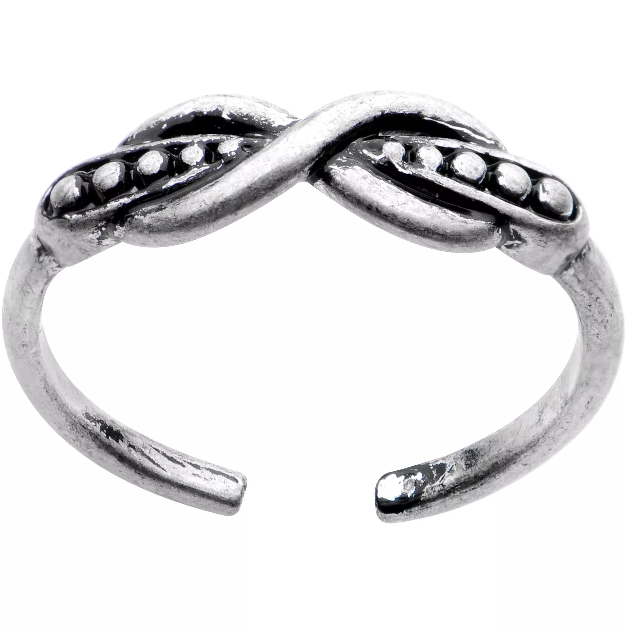 Silver Plated Infinity Braid Toe Ring