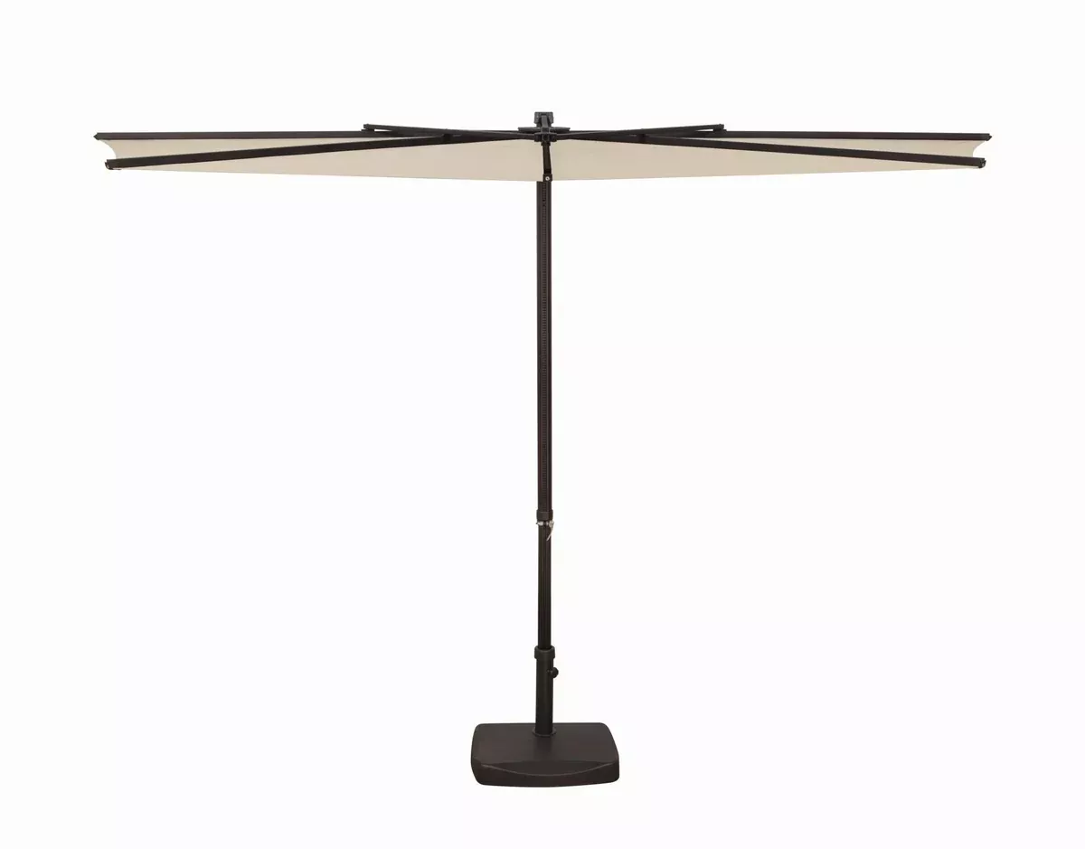 SimplyShade Amelia Modern Polyester Half Umbrella in Bronze/Antique Beige