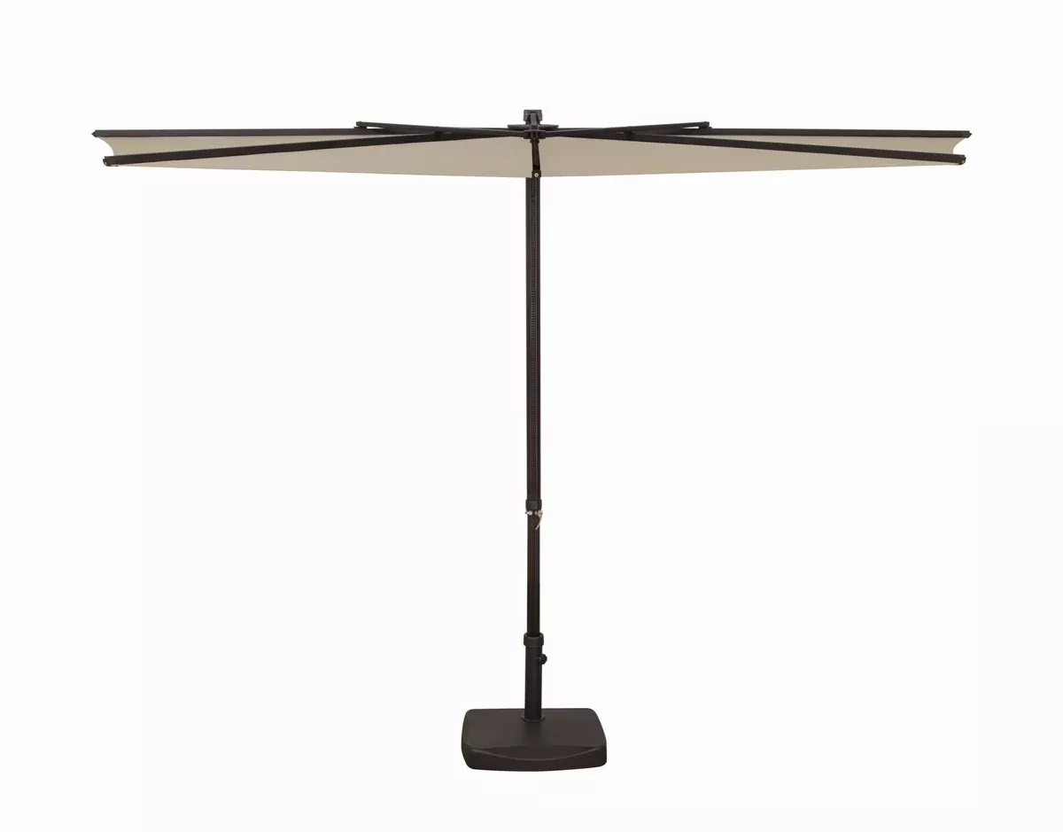 SimplyShade Amelia Modern Polyester Half Umbrella in Bronze/Deep Red