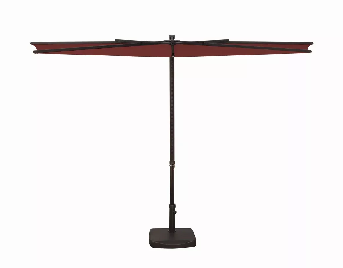 SimplyShade Amelia Modern Polyester Half Umbrella in Bronze/Natural