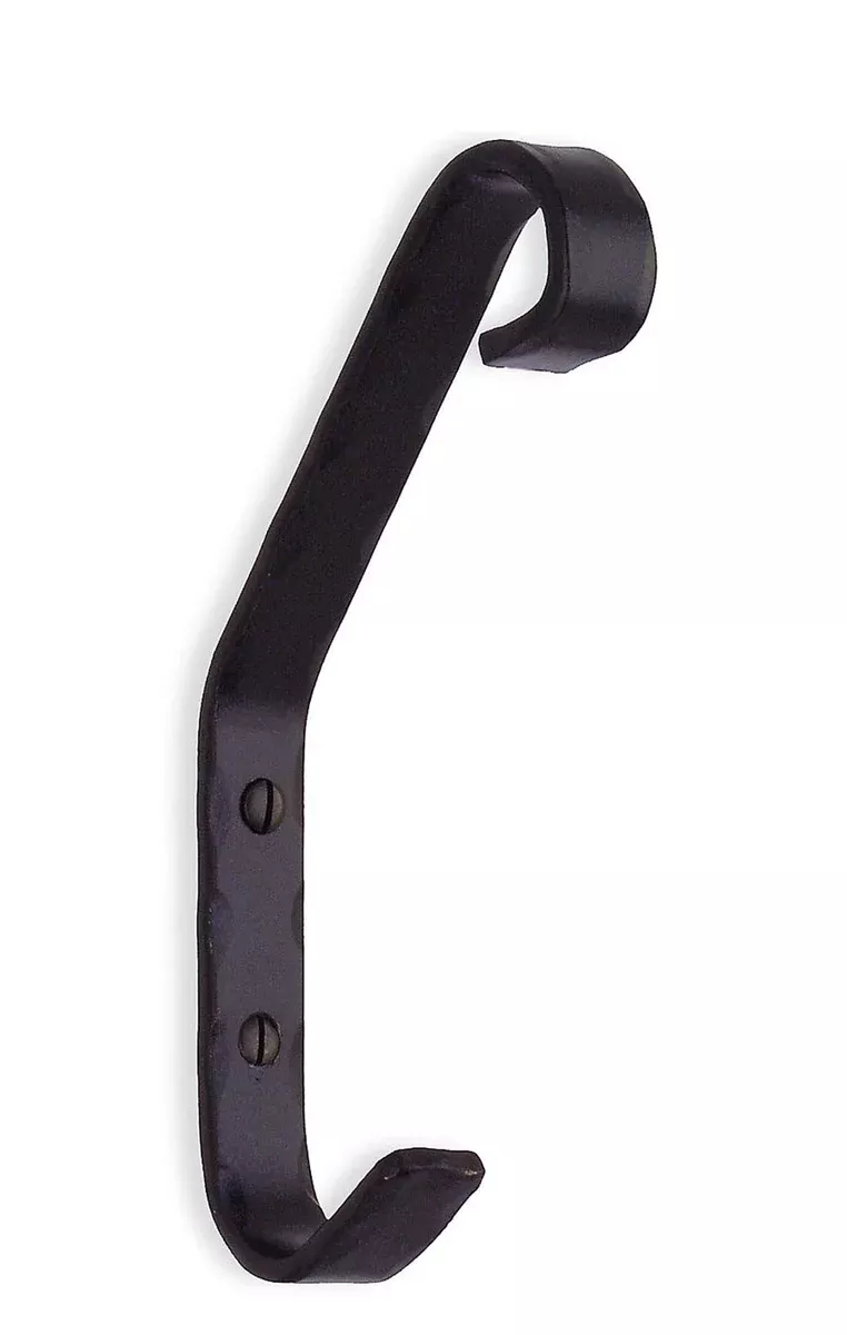 Smedbo B053 Large Coat and Hat Hook, Black Wrought Iron
