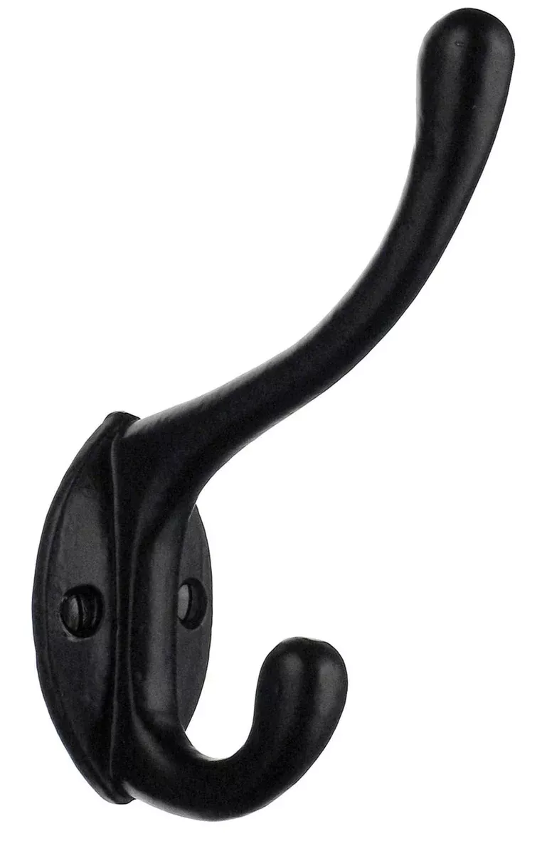 Smedbo B067 Coat & Hat Hook, Black Wrought Iron